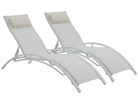 HABITAT ET JARDIN Bain de soleil en aluminium "Beauty" - Phoenix - Ecru - Lot d ... code EAN 3700746437036 