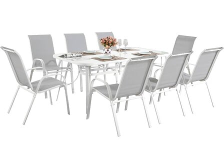 HABITAT ET JARDIN Salon de jardin "Cordoba XL 180" - Phoenix - Gris code EAN 3700746437067 