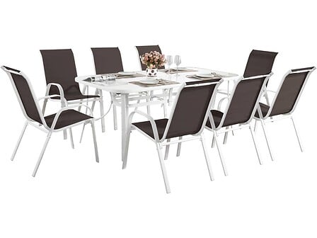 HABITAT ET JARDIN Salon de jardin "Cordoba XL 180" - Phoenix - Taupe code EAN 3700746437104 