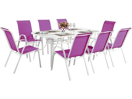 HABITAT ET JARDIN Salon de jardin "Cordoba XL 180" - Phoenix - Fuschia code EAN 3700746437128 
