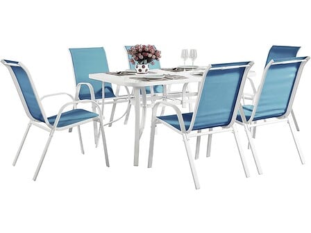 HABITAT ET JARDIN Salon de jardin en textilène "Cordoba" - Phoenix - Bleu code EAN 3700746437159 