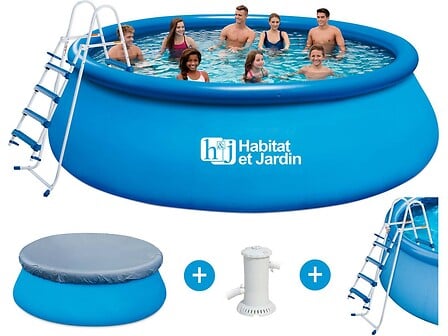 HABITAT ET JARDIN Piscine autoportante ronde - ...