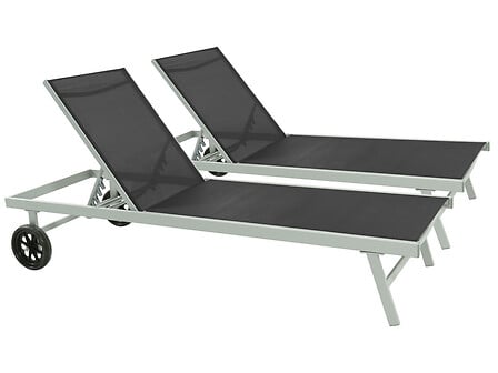 Bain de soleil en aluminium et textilène 