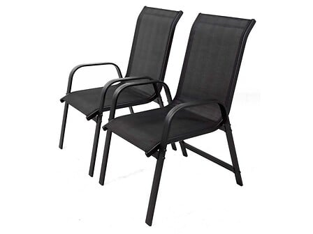 HABITAT ET JARDIN Lot de 2 fauteuils de jardin "Porto" alu/textilène - Noir code EAN 3700746446090 