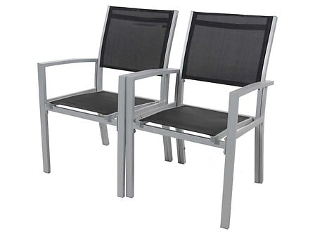 HABITAT ET JARDIN HABITAT ET JARDIN Fauteuil jardin Alu/Textilène "Tropic" - Phoenix - Noir - Lot ... code EAN 3700746446182 