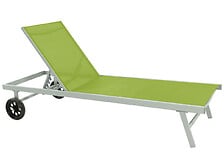 HABITAT ET JARDIN HABITAT ET JARDIN Bain de soleil Alu / Textilene "Bella" avec roues - Vert code EAN 3700746446274 