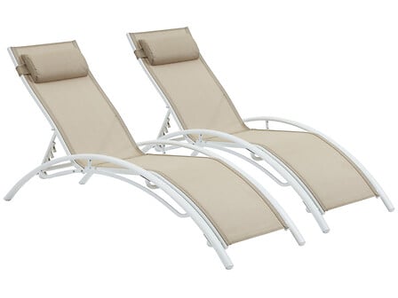 HABITAT ET JARDIN Bain de soleil en aluminium "Beauty" - Phoenix - Beige - Lot  ... code EAN 3700746446656 