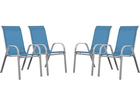 HABITAT ET JARDIN Fauteuil jardin Textilène "Cordoba" - Phoenix - Bleu - Lot de ... code EAN 3700746447172 