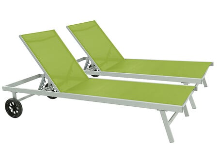 Bain de soleil en aluminium et textilène 