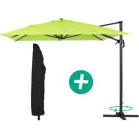  Parasol jardin déporté Alu "Sun 4"  Rectangle  3 x 4 m + Housse de protection  Vert code EAN 3700746472679 
