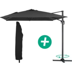  Parasol jardin déporté Alu "Sun 4"  Rectangle  3 x 4 m + Housse de protection  Noir code EAN 3700746472686 