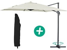 HABITAT ET JARDIN Parasol jardin déporté Alu "Sun 3" - Carré - 3 x 3 m - Ecru + ... code EAN 3700746472761 