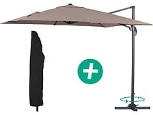 HABITAT ET JARDIN HABITAT ET JARDIN Parasol jardin déporté Alu "Sun 3" - Carré - 3 x 3 m - Taupe  ... code EAN 3700746472778 