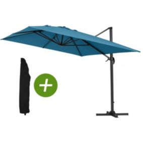  Parasol jardin déporté Alu "Sun 4"  Rectangle  3 x 4 m  Bleu + Housse de protection code EAN 3700746482678 