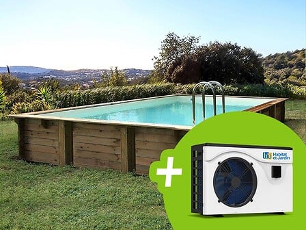 HABITAT ET JARDIN Piscine bois en kit rectangle...