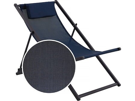 Lot de 2 Chiliennes métal en textilene - Avec t...