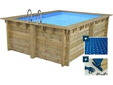HABITAT ET JARDIN HABITAT ET JARDIN Piscine bois rectangle " Caimans  " - 4.10 x 3.00 x 1.24  m + ... code EAN 3700746497351 