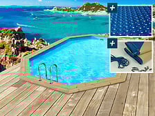 HABITAT ET JARDIN HABITAT ET JARDIN Piscine bois " Cancun " - 6.53 x 4.41 x 1.45 m + Bâche à bull ... code EAN 3700746497399 