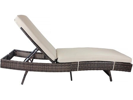 Bains de soleil + table basse - Beige/marron