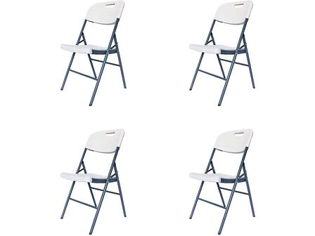 HABITAT ET JARDIN Lot de 4 chaises pliantes "Foldy" - 46 x 52 x 86 cm - Blanc code EAN 3700746499676 