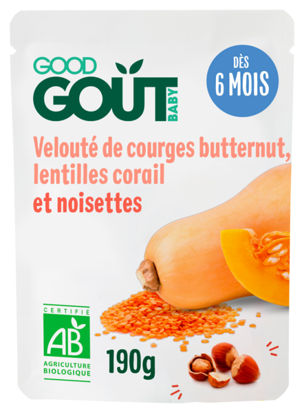 VELOUTÉ DE COURGE BUTTERNUT, LENTILLES CORAIL E...