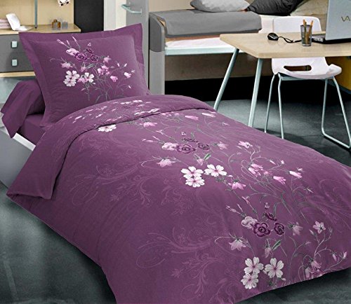 Nuage Ensemble 2 Pièces VALENTINE PRUNE Pour Lit 1 personnes: Housse de couette + 1 Taie d'oreiller 3700766343416 (3700766343416)