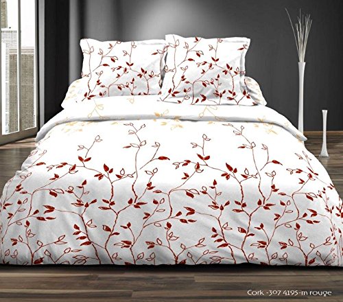 Nuage Ensemble 3 Pièces NIPPON ROUGE Pour Lit 2 personnes: Housse de couette + 2 Taies d'oreiller 3700766367092 (3700766367092)