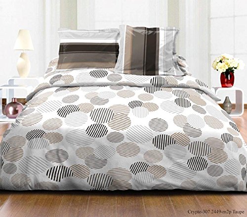 Nuage Ensemble 3 Pièces BULLE CHOCO Pour Lit 2 personnes: Housse de couette + 2 Taies d'oreiller 3700766367139 (3700766367139)