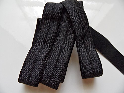 Élastique Biais Préplié Satiné Noir 15 mm x 1 m...