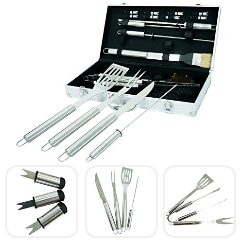 Mallette 18 ustensiles pour barbecue - Ustensil...
