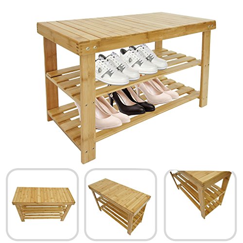 - meuble à chaussures 100% bambou - étagère à c...