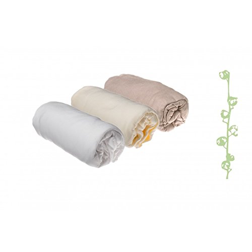Lot de 3 Draps housse Coton Bio pour lit bercea...