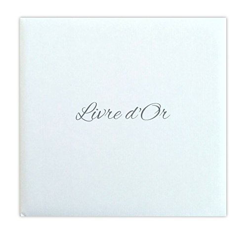 Livre d'or Blanc effet toilé pour mariage naiss...