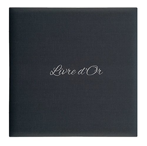 Livre d'or Noir couverture effet toilé - Made i...