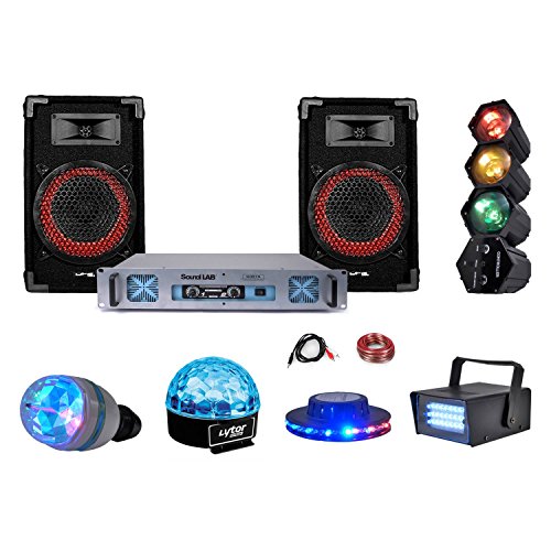PACK 5 jeux de lumière + paire d'enceintes + am...