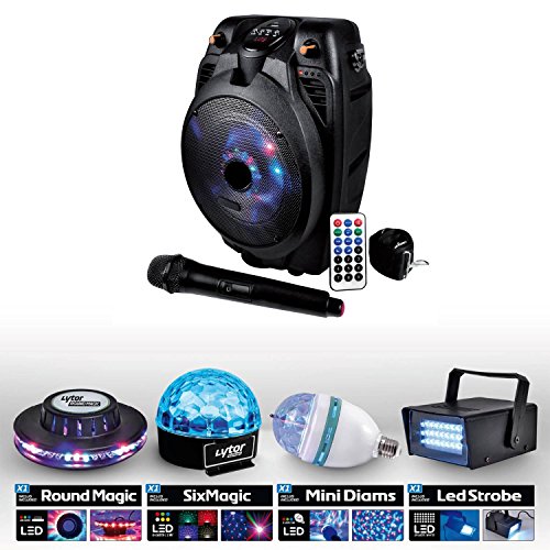 Enceinte mobile 200W LEDs & 4 jeux de lumière