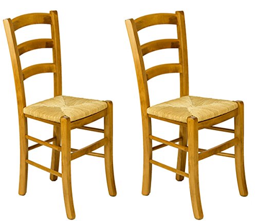 Lot 2 chaises hêtre assise seigle Venezia