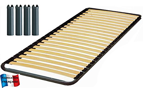 Sommier 22 lattes 90x190 + 4 pieds Hauteur 22cm