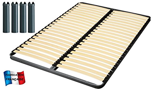 Sommier 44 lattes 120x190 + 4 pieds Hauteur 22cm