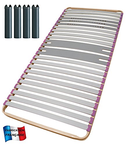 Sommier lattes Morpho 90x200 + 4 pieds Hauteur ...