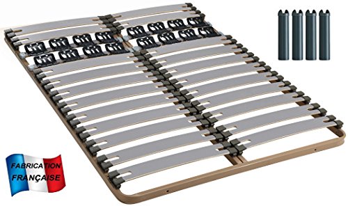 Sommier CONFOREV LATTES+PLOTS 140x190 + 4 pieds...