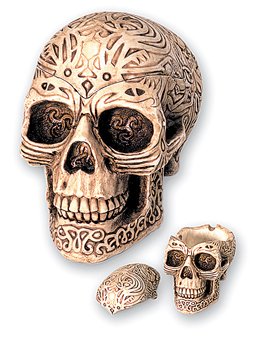 cendrier crâne tribal pm avec couvercle