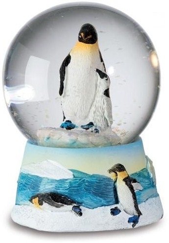 Boule de neige figurine Manchot avec bébé