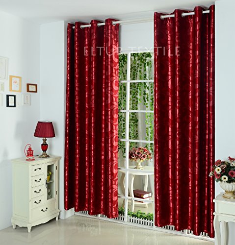 Iltera paire de 2 panneaux rideaux occultant rayure brillant (fleura) dimension 140x260 plusieur couleur au choix (rouge) code EAN 3700836510236 