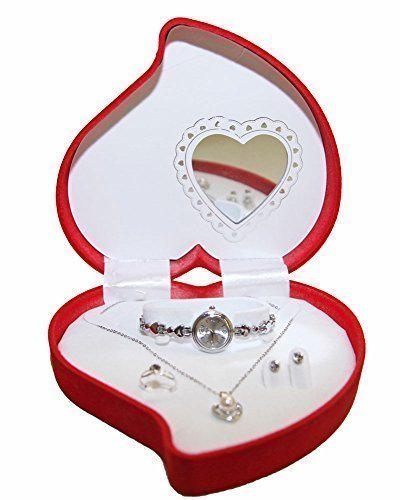 Coffret Cadeaux Coeur Miroir Femme Montre+Bague...
