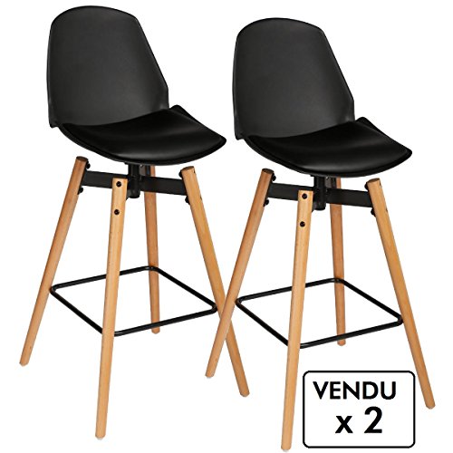 Lot de 2 chaises de bar - Style scandinave - Co...