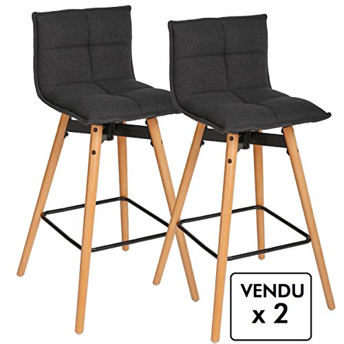 Lot de 2 tabourets de bar - Style design - Colo...