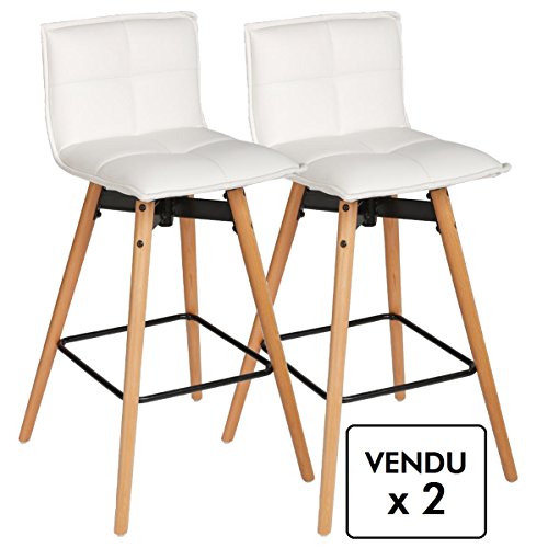 Lot de 2 tabourets de bar - Style design - Colo...