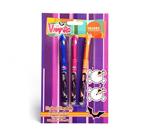 - cv16202f - 3 stylos effaçables - chica vampiro