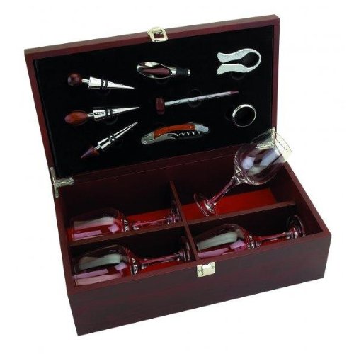 Coffret sommelier bois, 8 accessoires